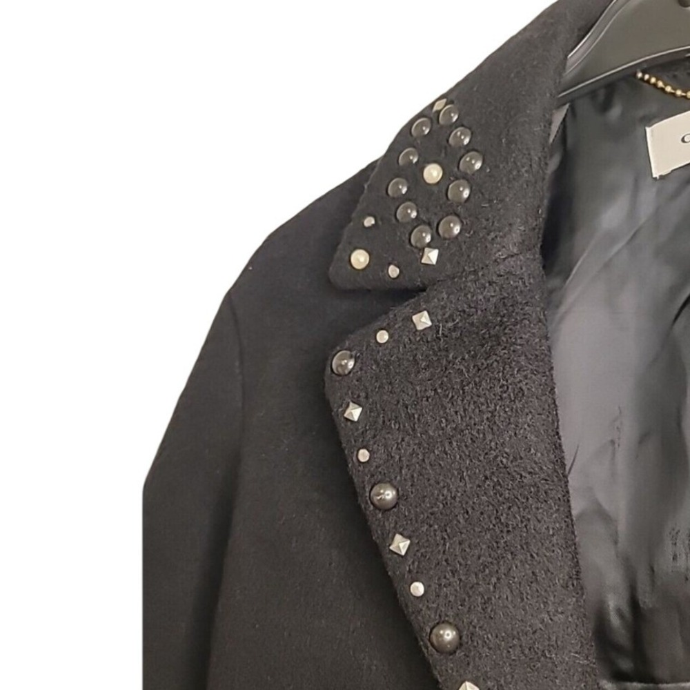Coach 1941 NWT SZ2 Black Studded Pearl Embellished Wool Mohair Blend midi jacket - Picture 5 of 13